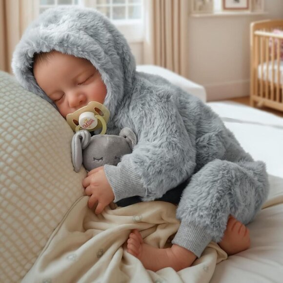 🆕17 Inch Boys Full Body Vinyl  Realistic with Toy Newborn Reborn Baby Doll - Picture 4 of 7